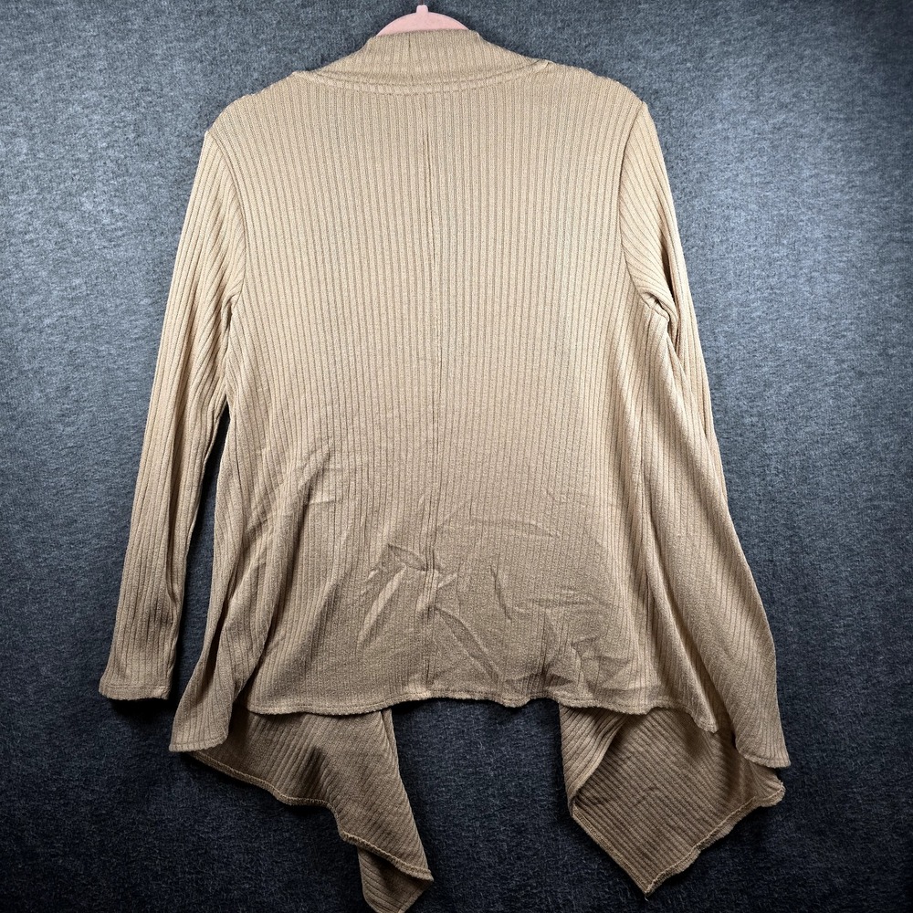Banana Republic Women S Tan Open Front Long Waterfall Cardigan Sweater Flowy - Picture 7 of 10